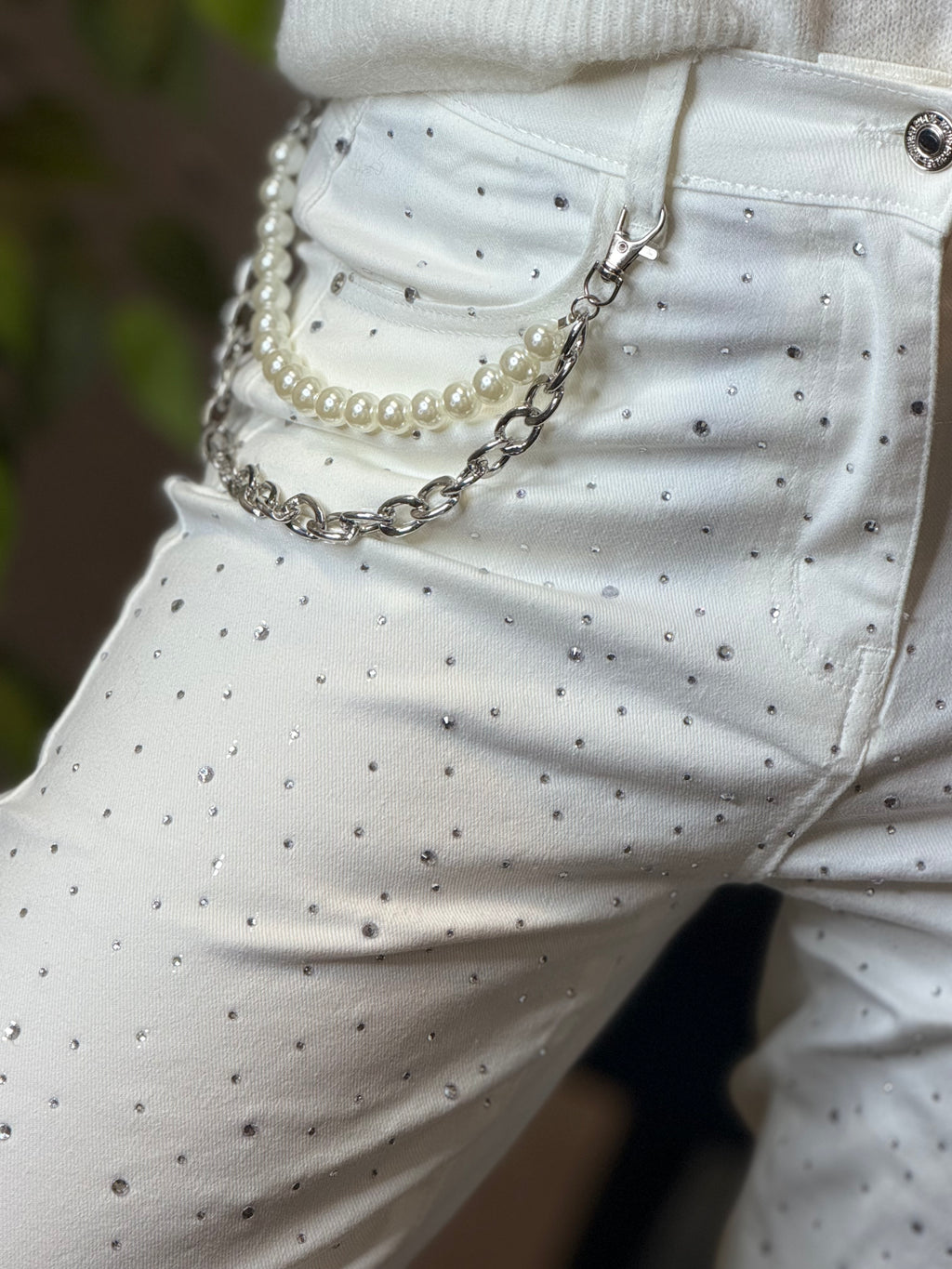 Jeans catena brillanti