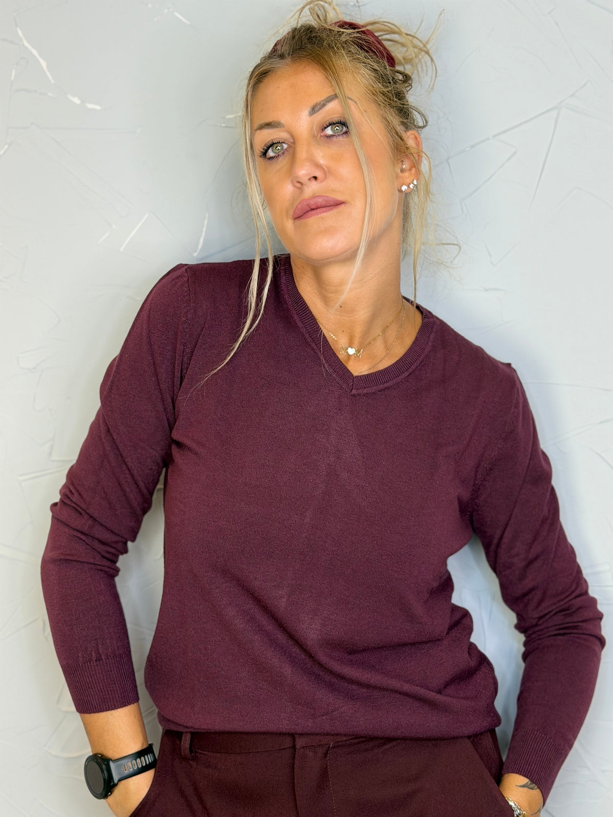 Maglia basic scollo a V