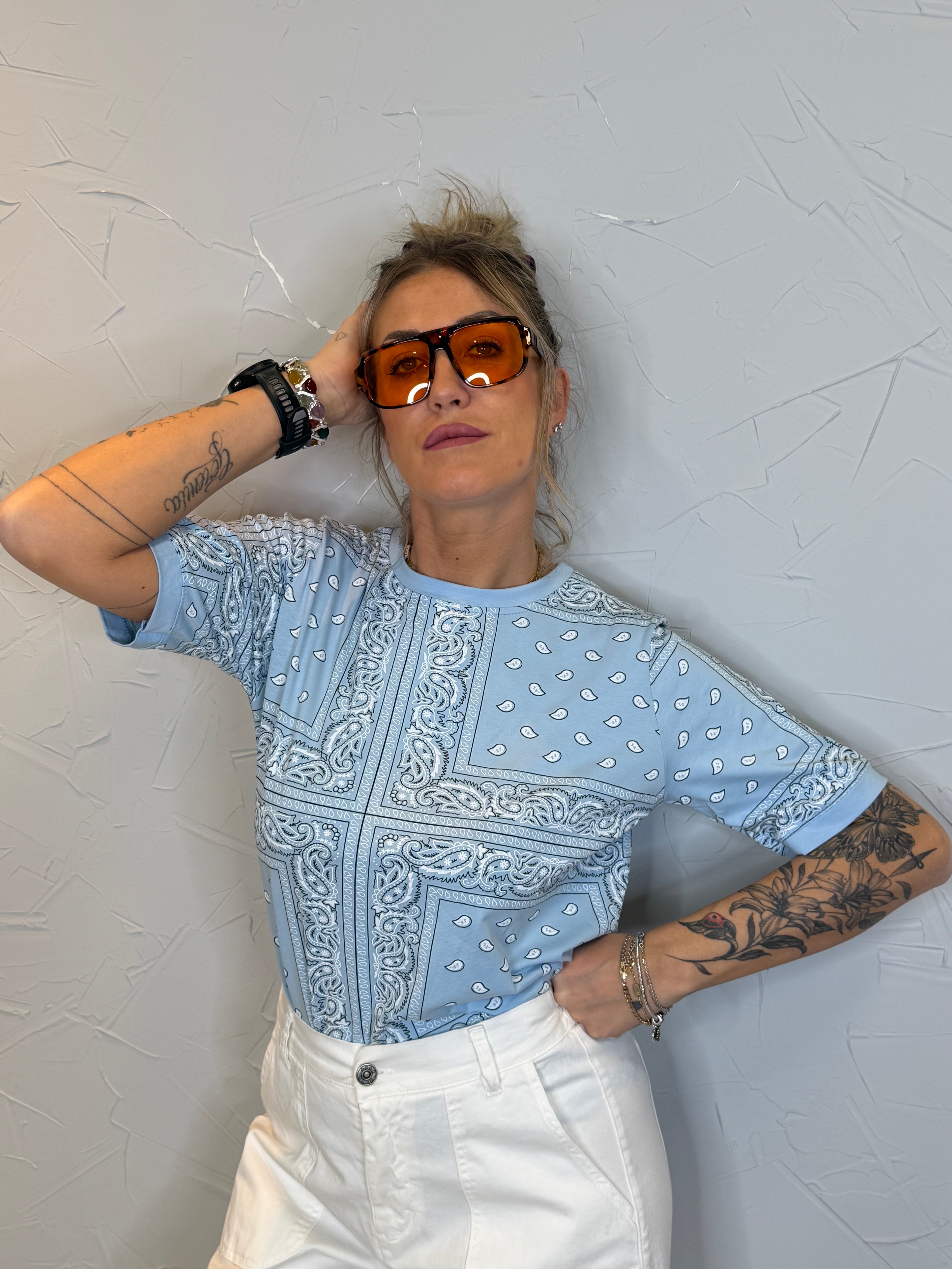 T-shirt bandana cotone